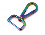Metallkarabiner mit Wirbel, Durchzug 25 mm, regenbogenfarbig